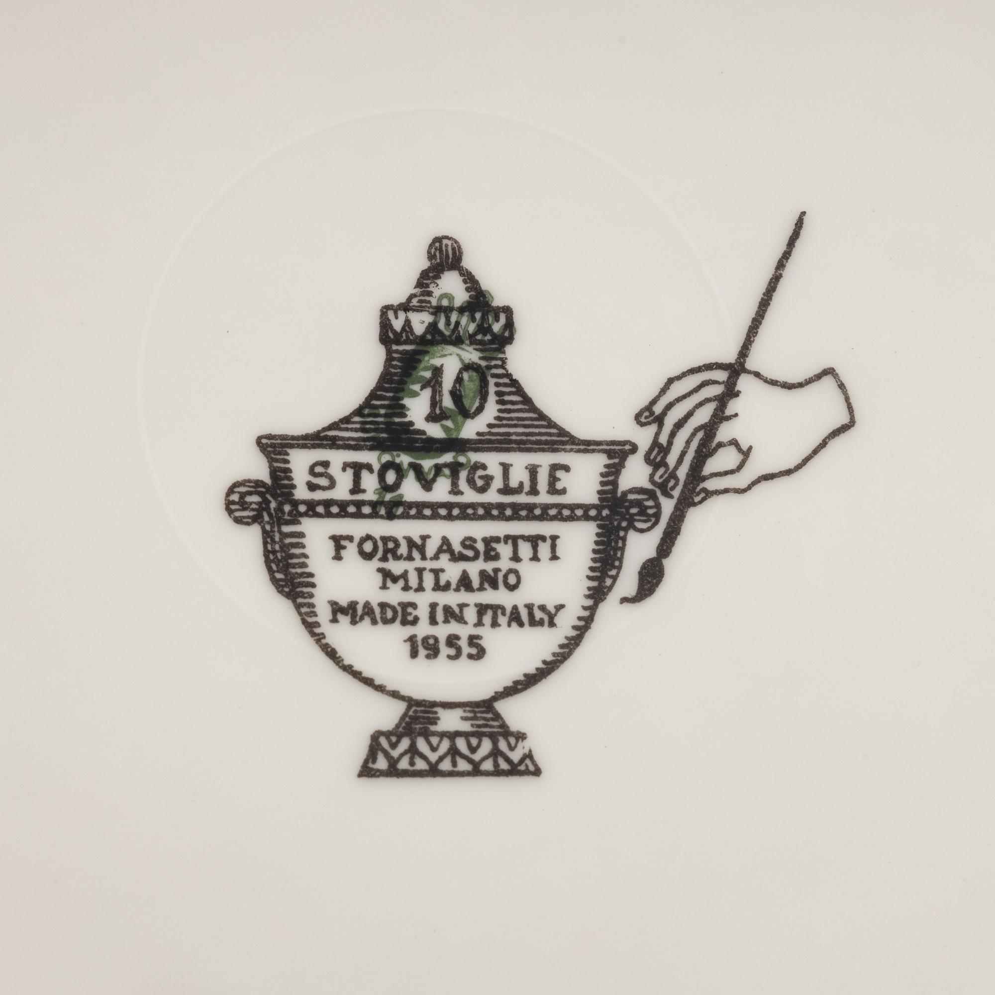 A Pair of Piero Fornasetti Stoviglie Porcelain Plates