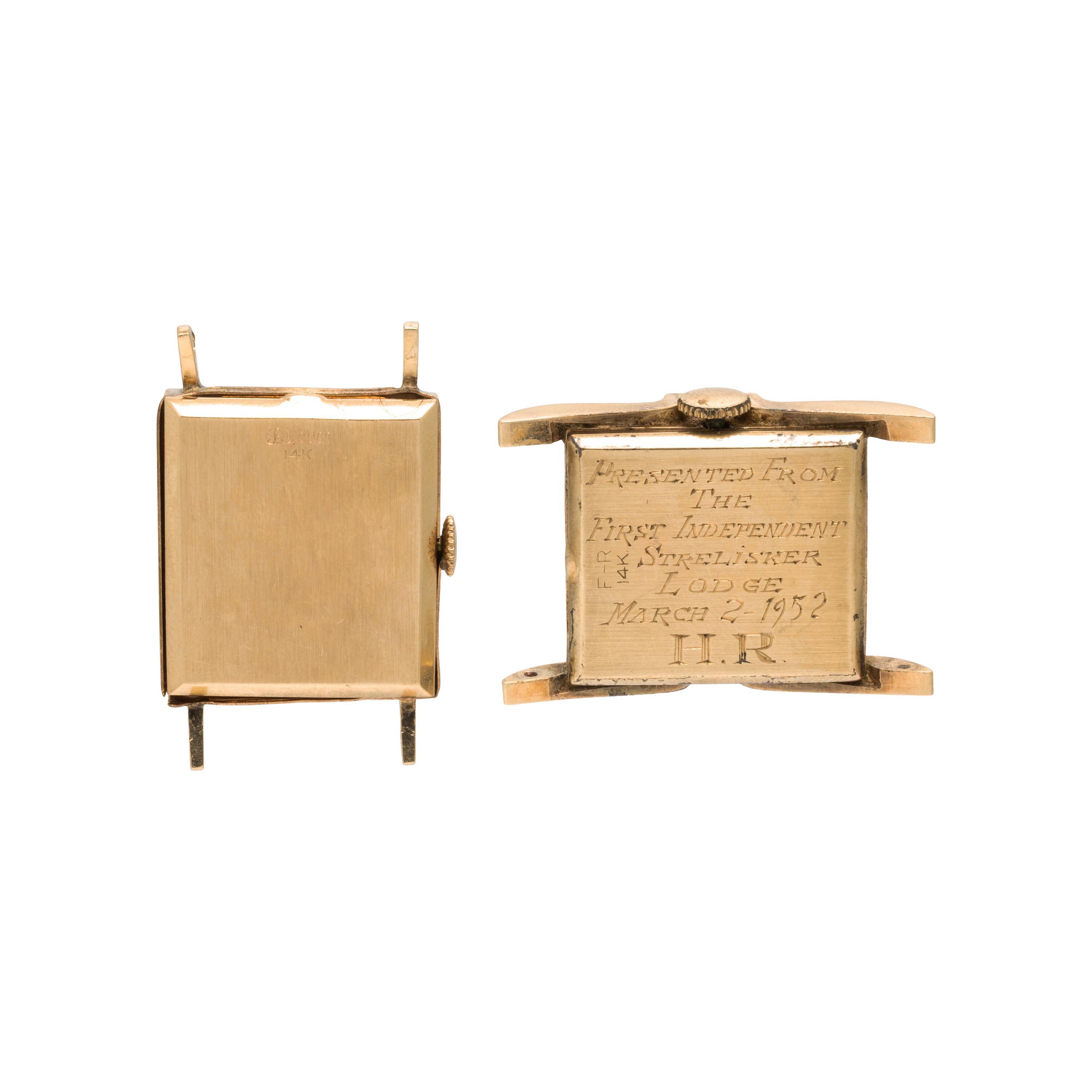 Cronow, Two 14K Yellow Gold Watches