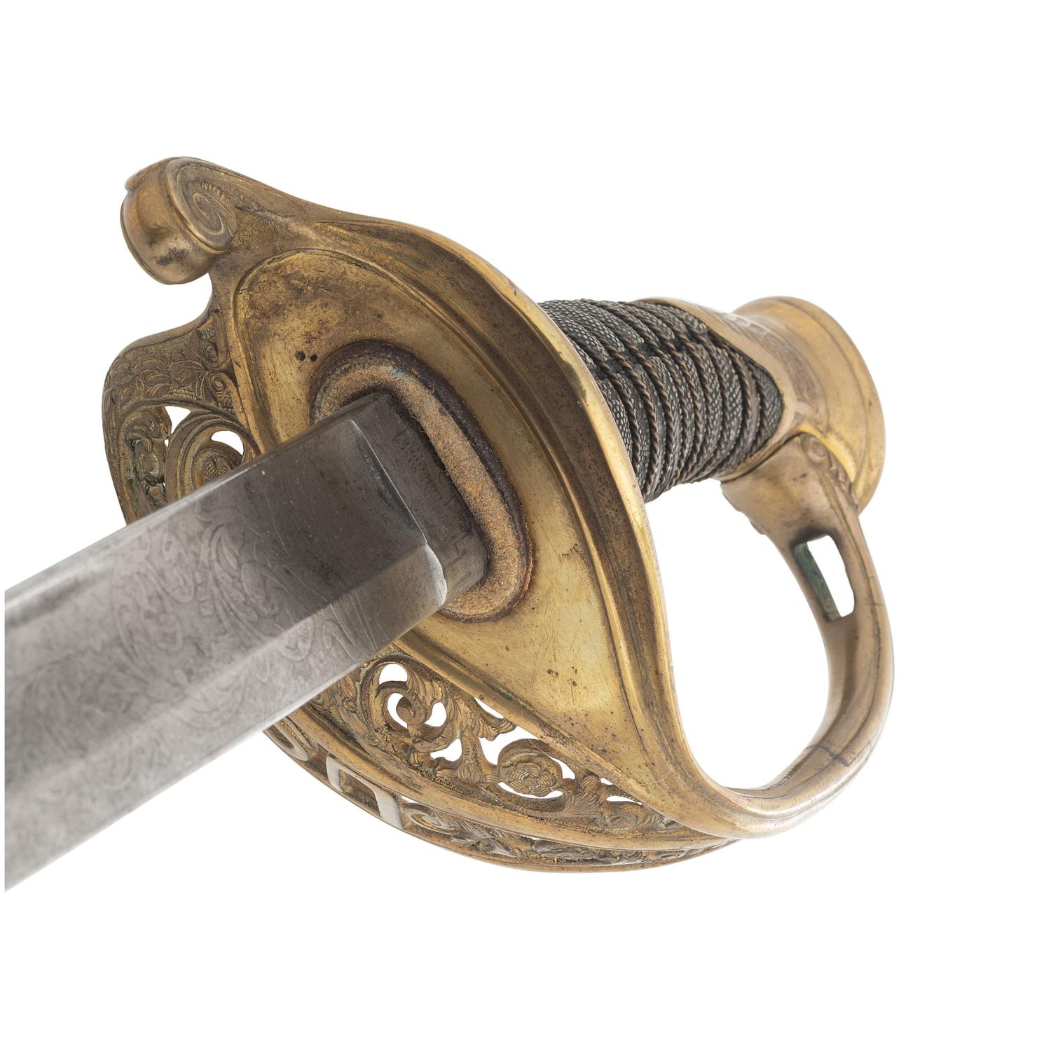 Ames Model 1850 Staff and Field Officers Sword Presented to Capt John Chipman 59th Mass - POW and WIA, with Sash, CDV and GAR Button