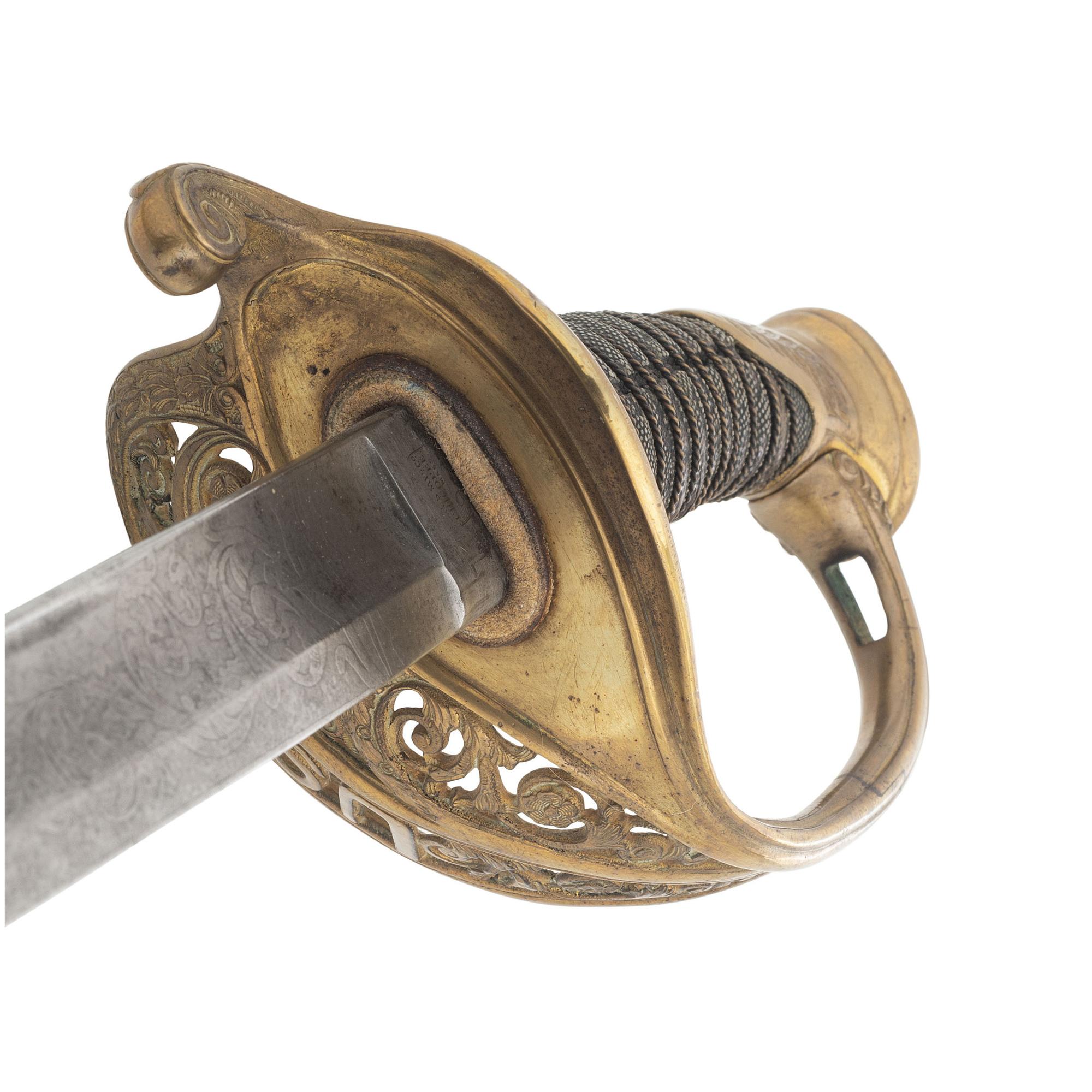 Ames Model 1850 Staff and Field Officers Sword Presented to Capt John Chipman 59th Mass - POW and WIA, with Sash, CDV and GAR Button