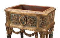 A Pair of Italian Neoclassical Style Painted and Parcel-Gilt Jardinières