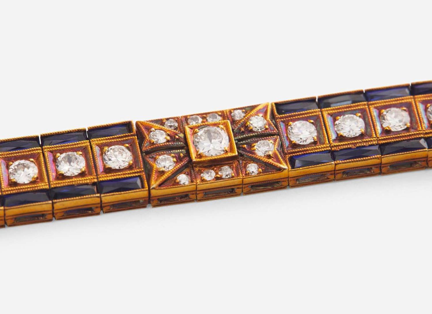 A Ladies Sapphire and Diamond Bracelet