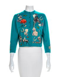 Four Helen Bond Carruthers Embroidered Cardigans, 1950s No size label
