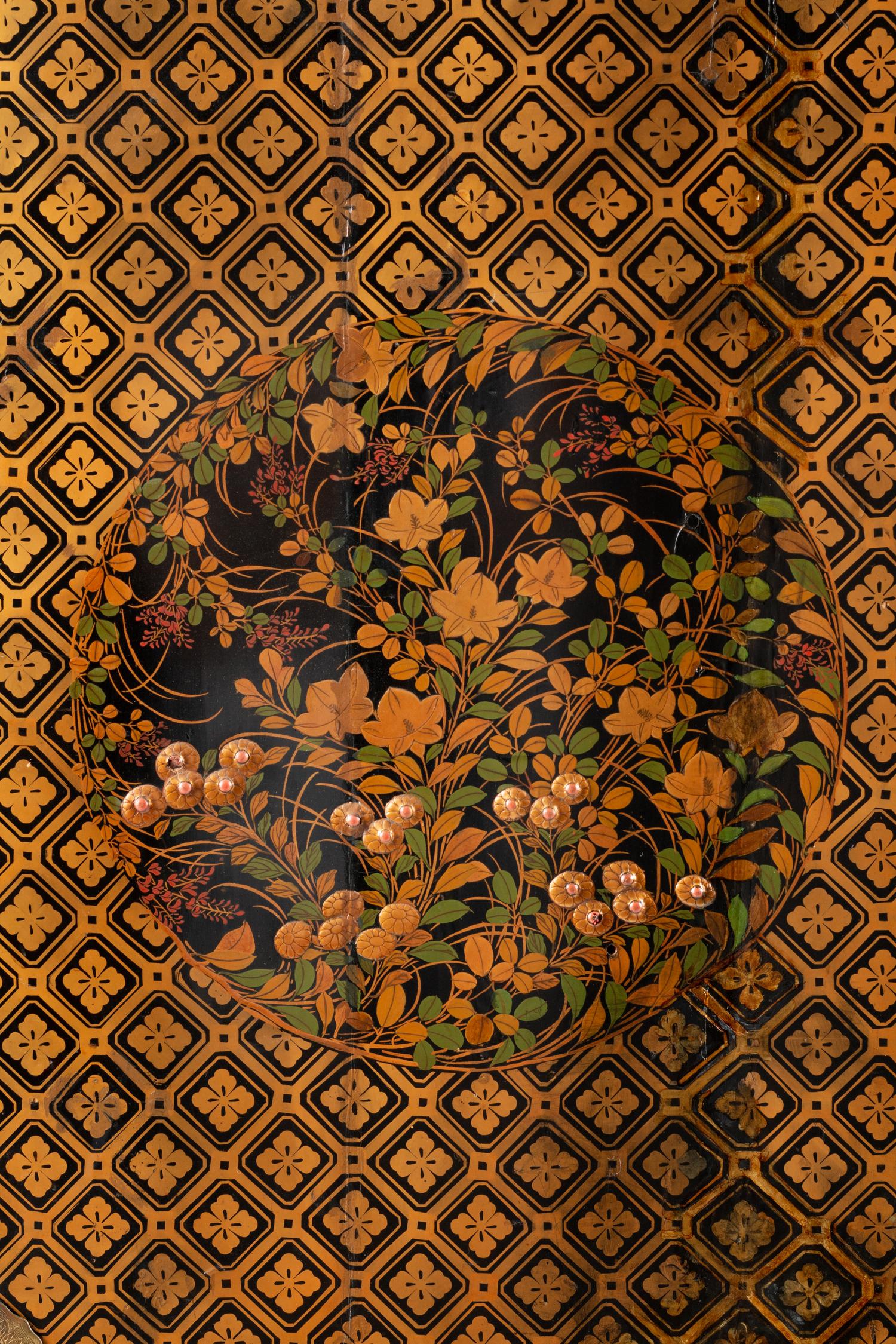A Japanese Export Lacquer Cabinet on Stand