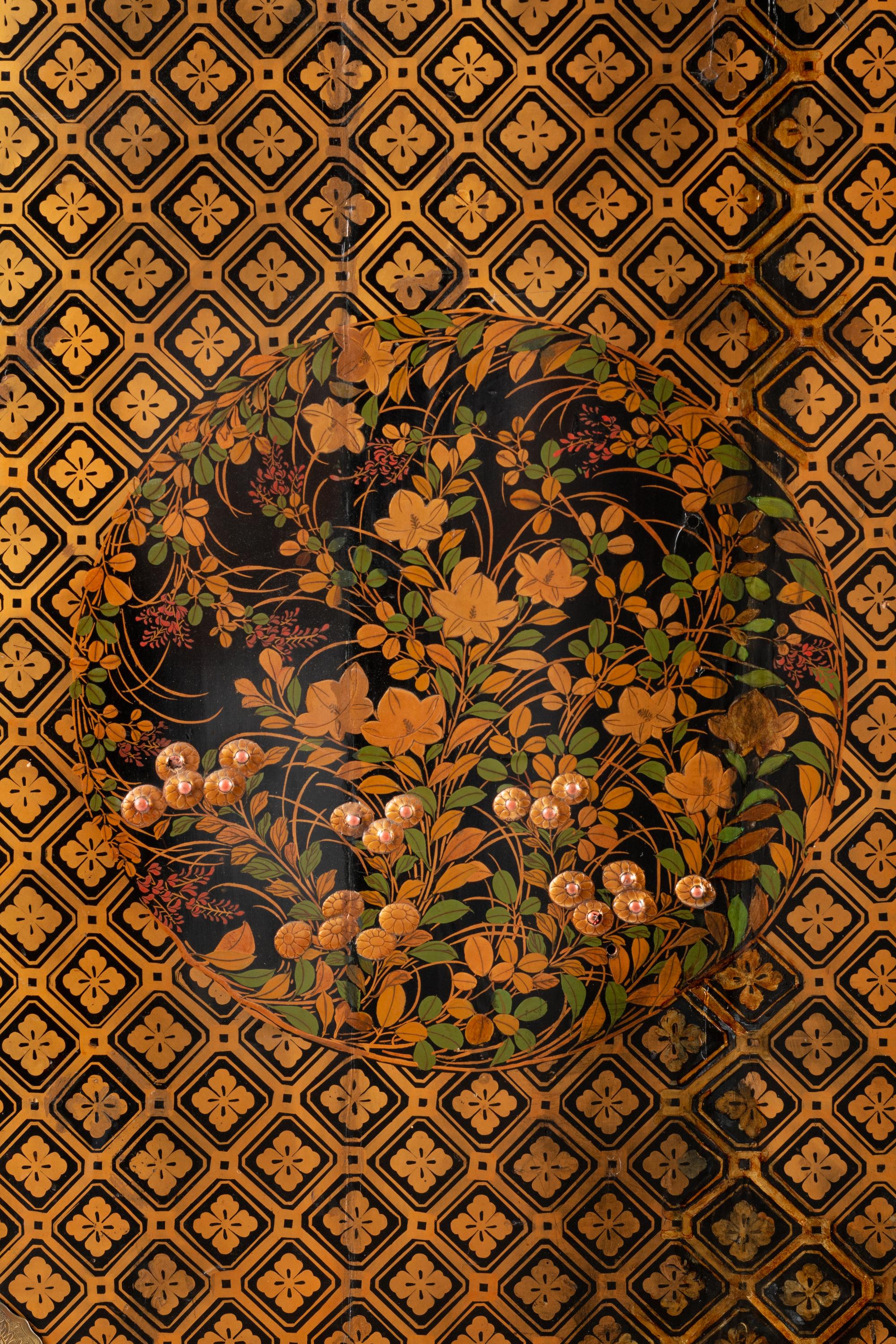 A Japanese Export Lacquer Cabinet on Stand