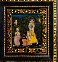 A Pair of Indian Painted Doors