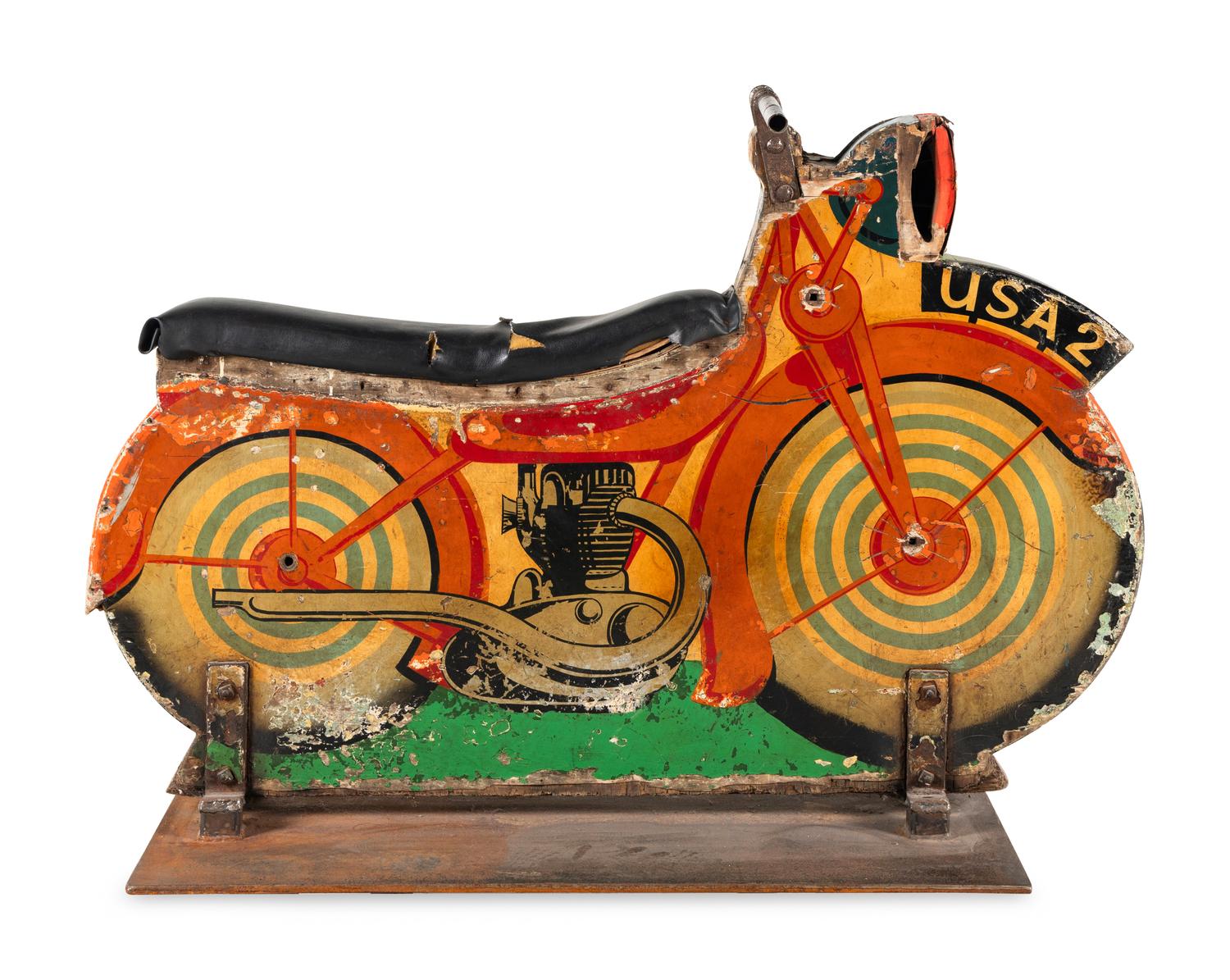 A Paint-Decorated Carousel Motorcycle