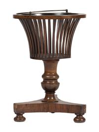 A Regency Style Mahogany Veneered and Brass Handled Fern Stand