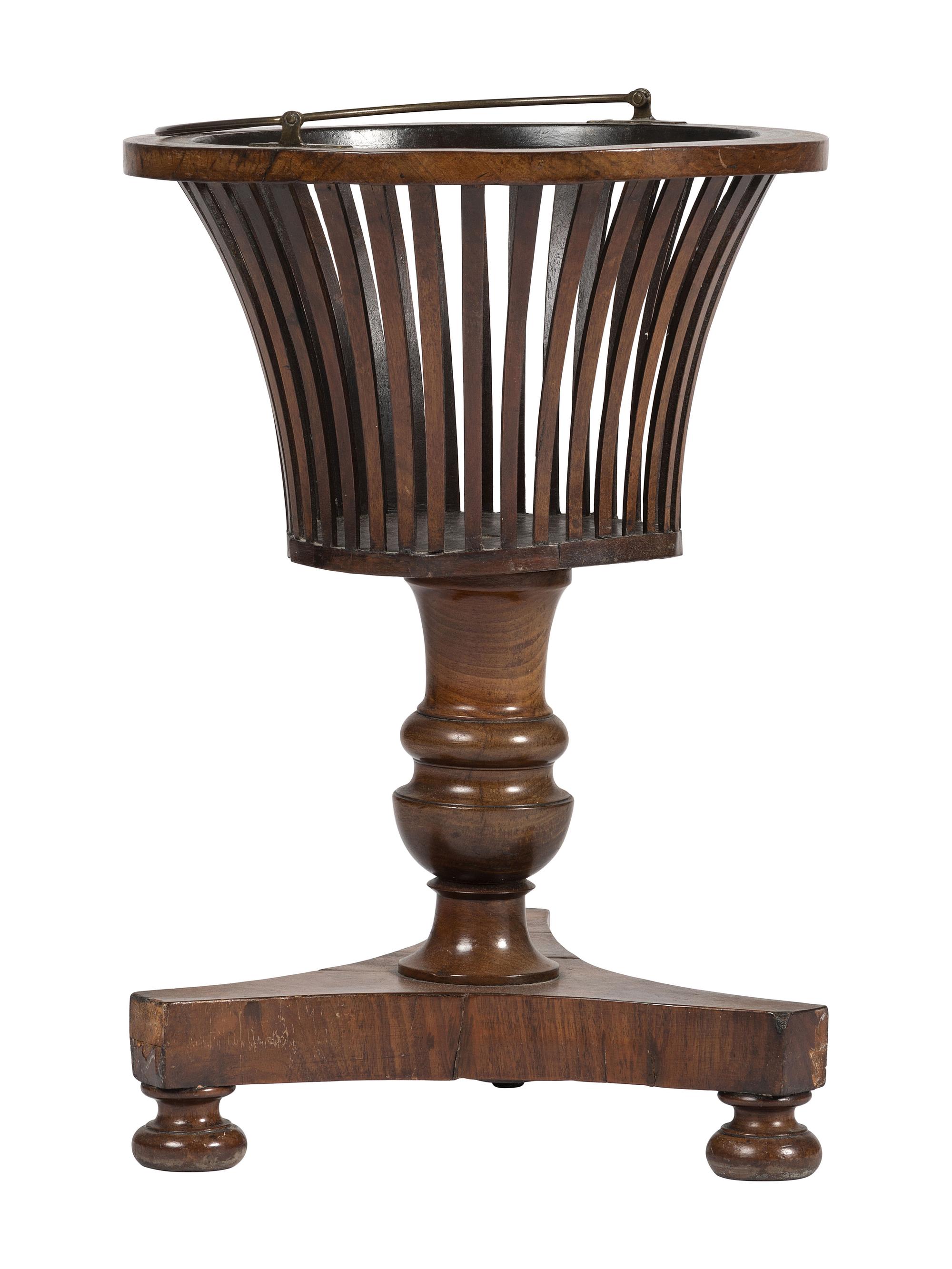 A Regency Style Mahogany Veneered and Brass Handled Fern Stand