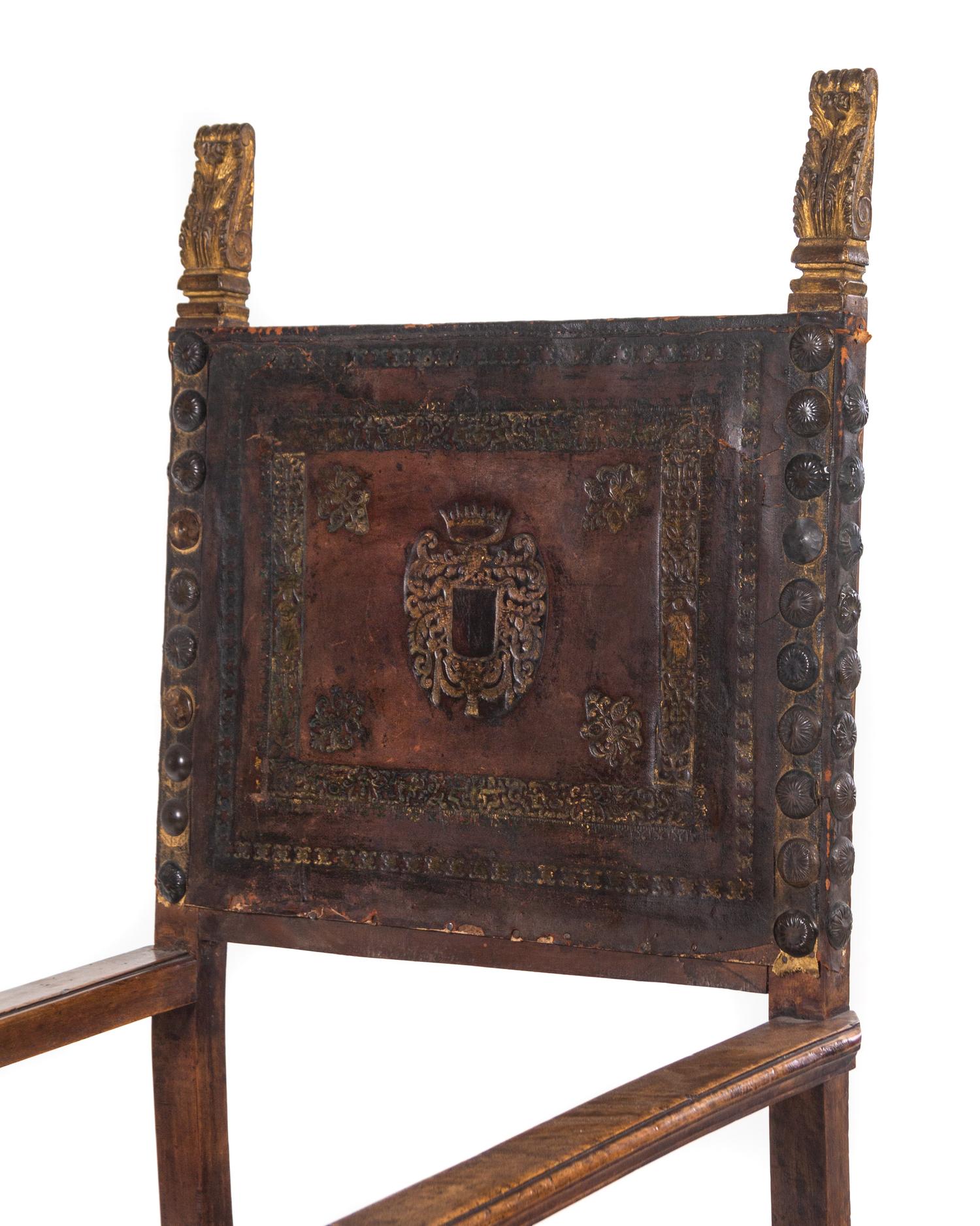 A Spanish Baroque Walnut Armchair