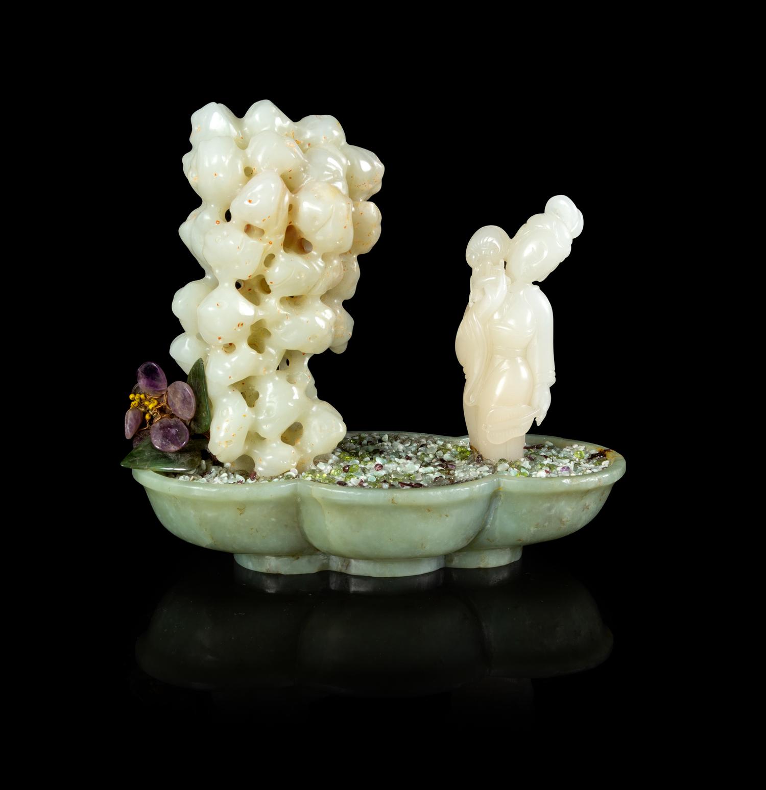 A Carved Jade Planter
