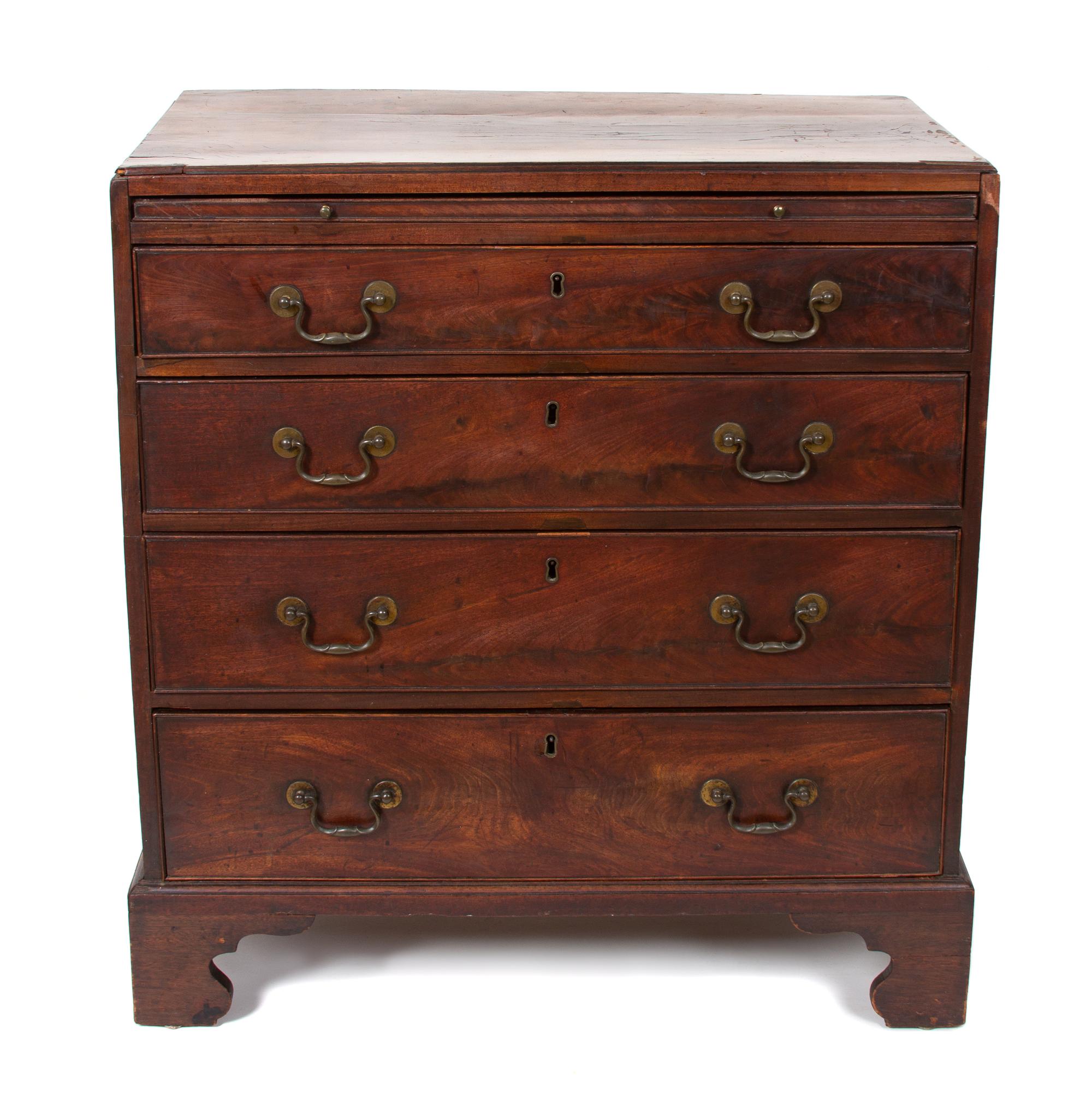 A George II Style Mahogany Bachelors Chest Height 32 1/2 x width 30 x 17 1/2 inches. — 19TH CENTURY