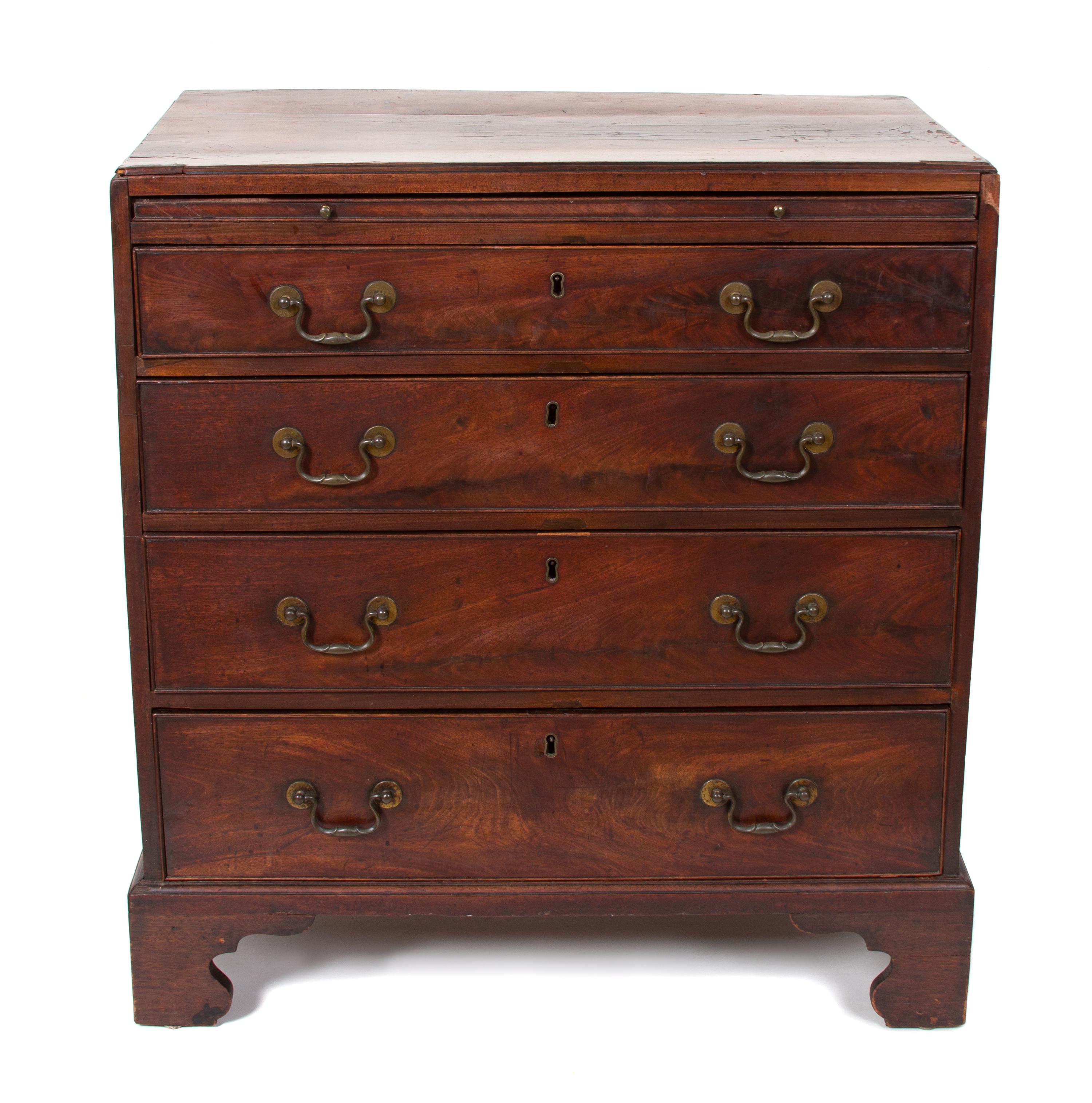 A George II Style Mahogany Bachelors Chest Height 32 1/2 x width 30 x 17 1/2 inches. — 19TH CENTURY