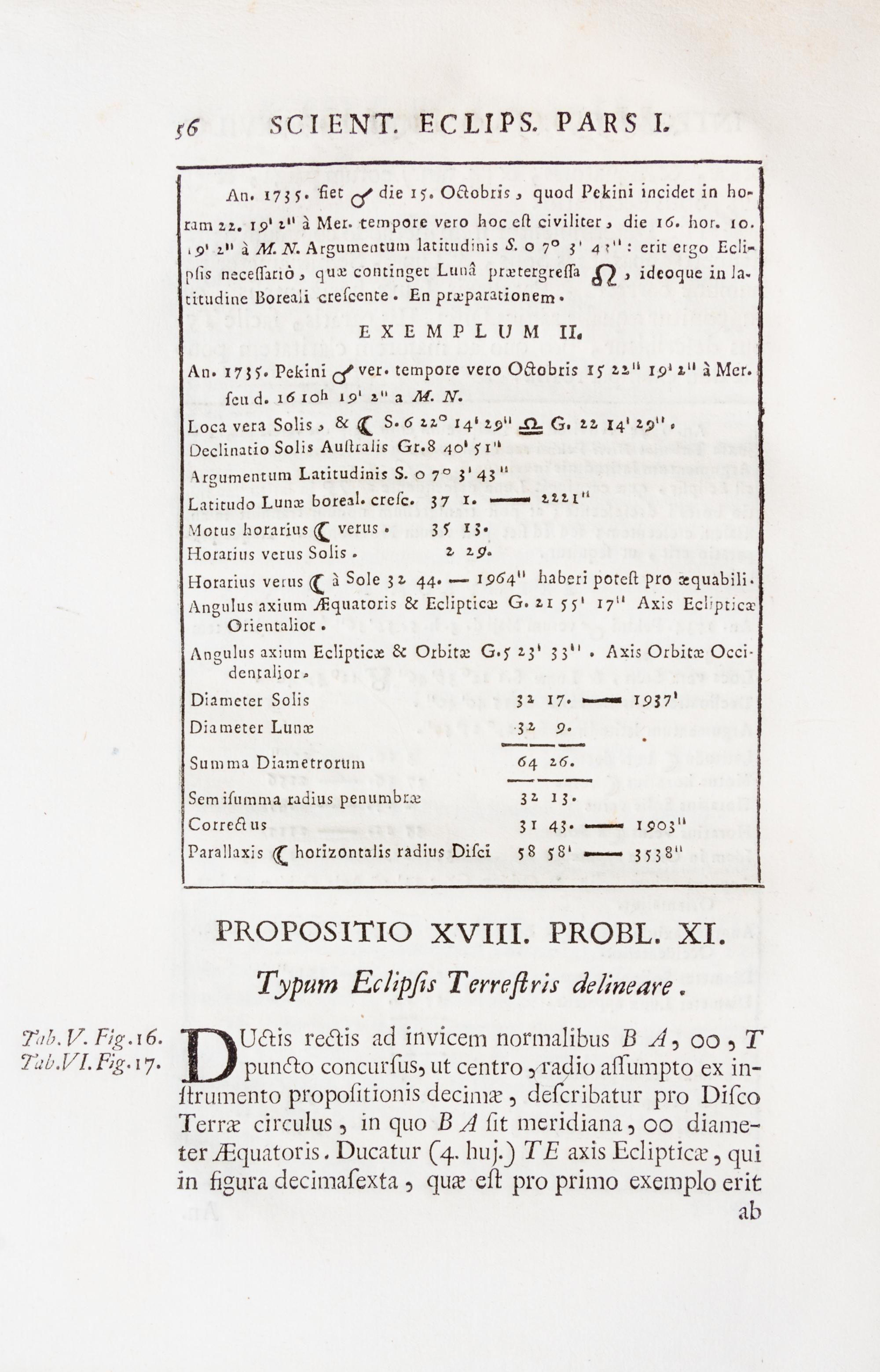 (ASTRONOMY) Scientia eclipsium ex imperio.....Rome, 1747.
