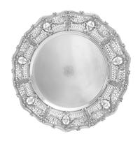 An American Silver Serving Platter, Shreve & Co., San Francisco, CA, having an S-scroll decorated rim, the border worked to show urn, r