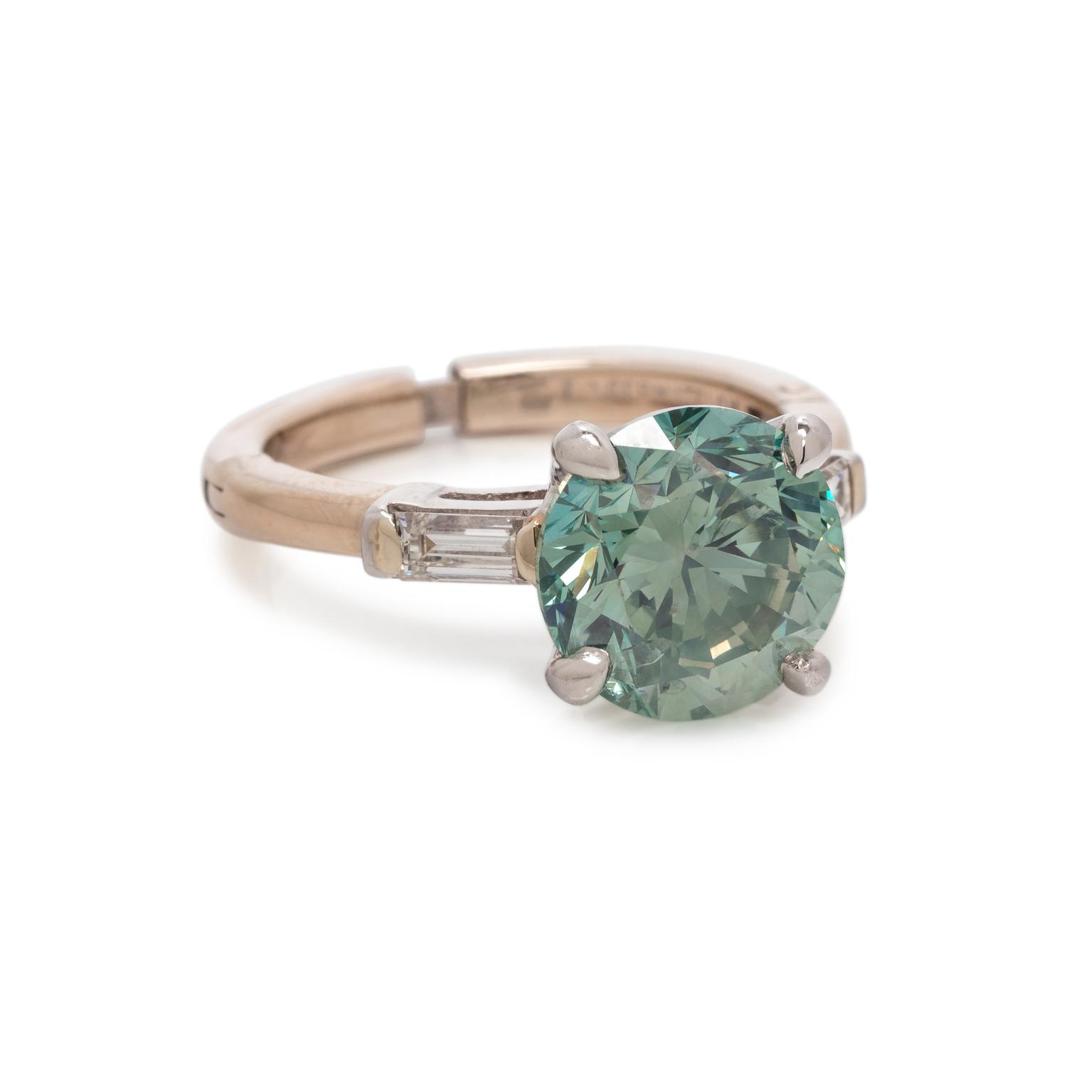 COLORED DIAMOND AND DIAMOND RING