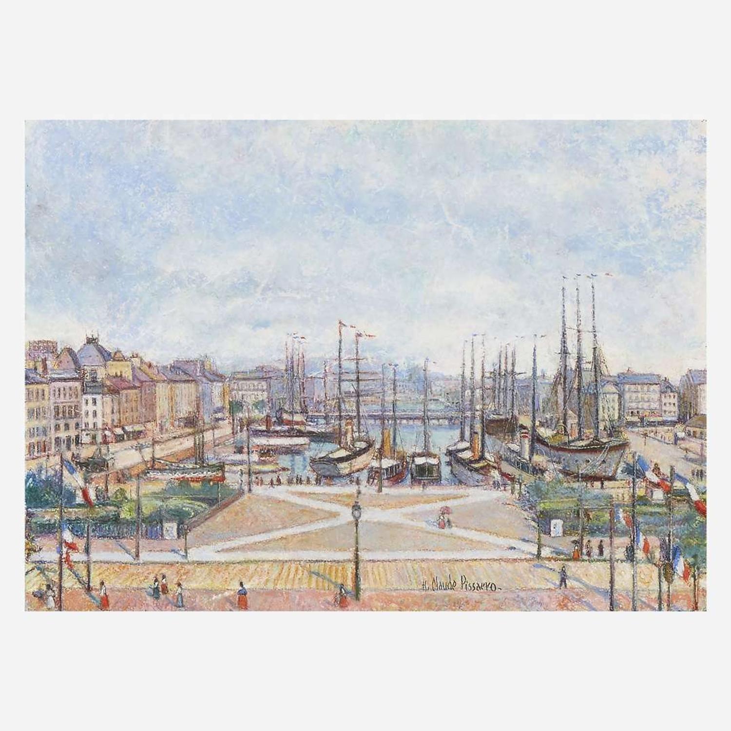 Hugues Claude Pissarro (French, B. 1935) Le Port du Havre