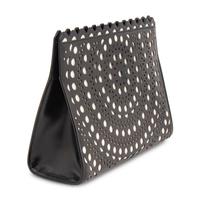 ALAÏA, LASER-CUT LEATHER CLUTCH