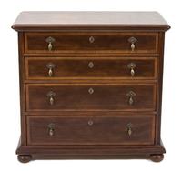 A William & Mary Style Inlaid Mahogany Chest of Drawers — 20TH CENTURY