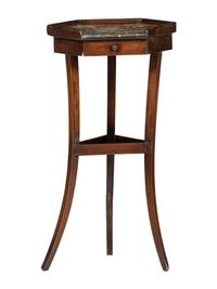 A Regency Mahogany One-Drawer Marble Top Stand