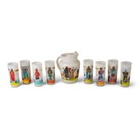 Acee Blue Eagle (Muscogee-Pawnee, 1907-1959) — " Famous Oklahoma Indians " Beverage Set