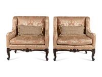 A Pair of Louis XV Style Mahogany Marquises