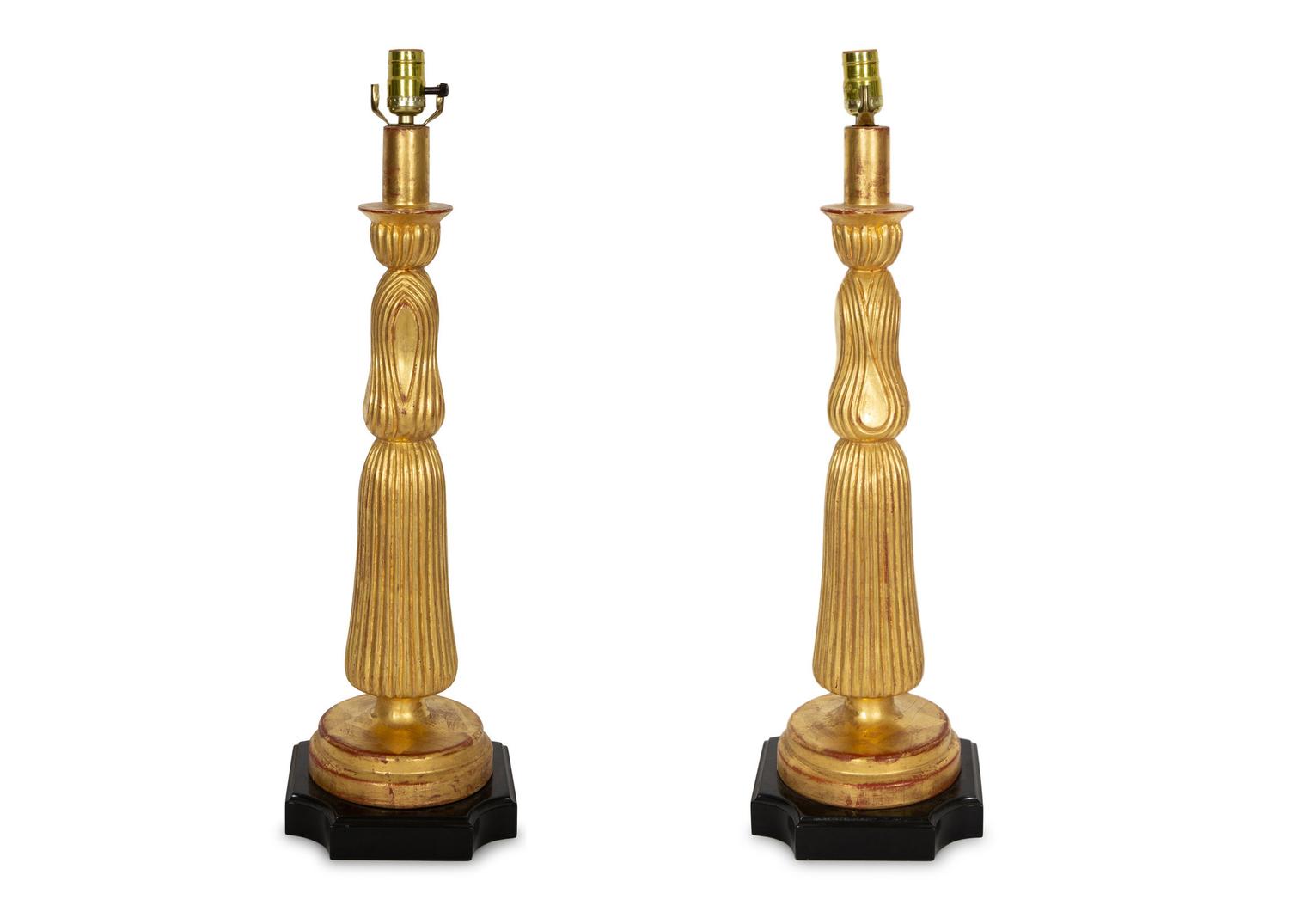 A Pair of Giltwood Table Lamps