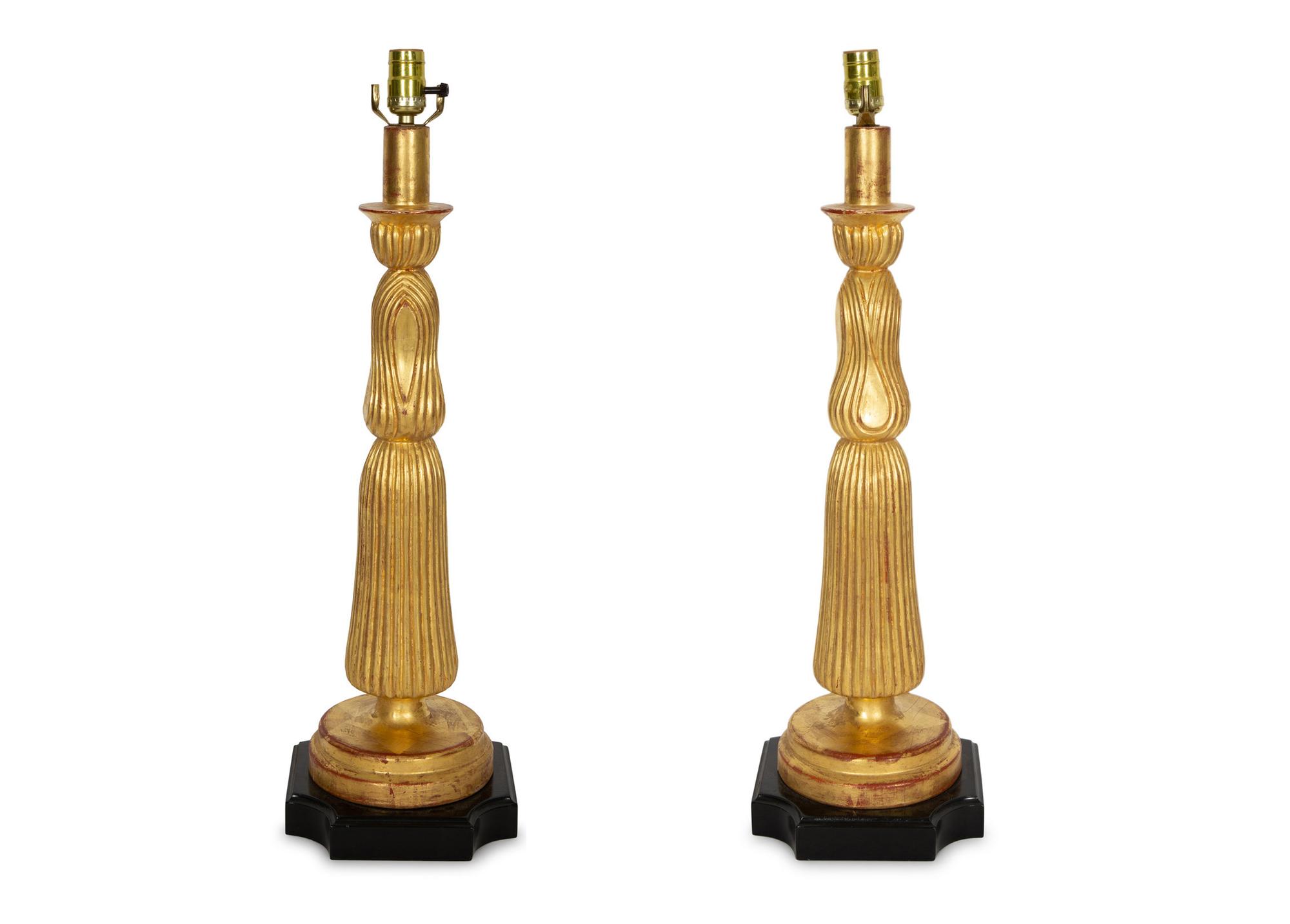 A Pair of Giltwood Table Lamps