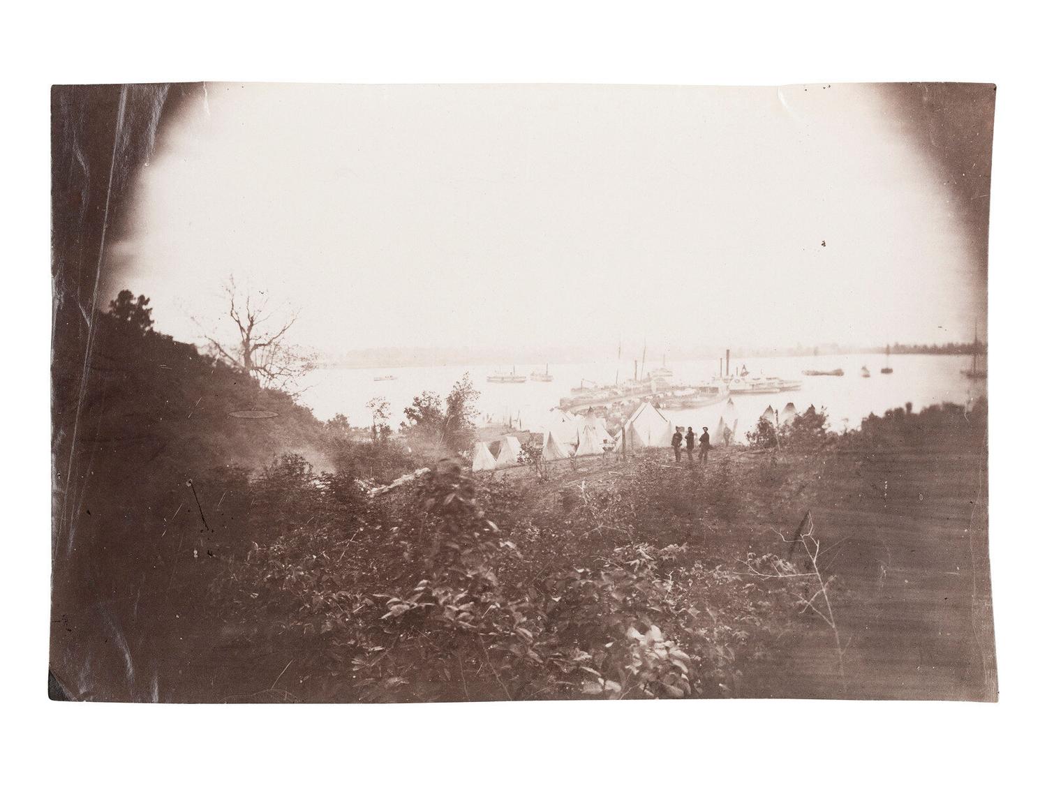 [CIVIL WAR]. Three albumen prints of Virginia, unidentified photographer.