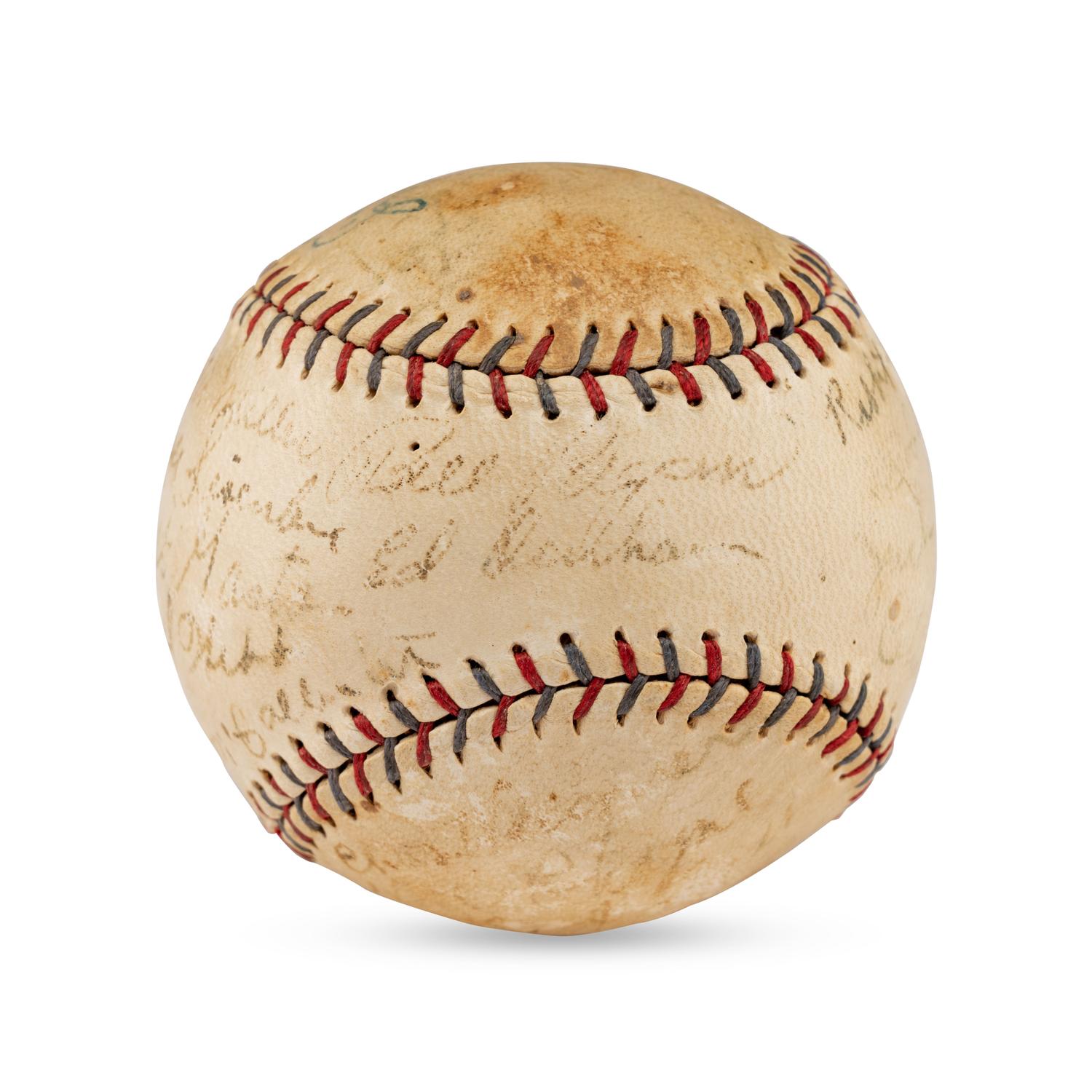 A 1930 Boston Red Sox Team Signed Autograph Baseball (Beckett Authentication Services Letter of Authenticity)