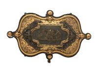 A French Brass Serpentine Jewelry Case