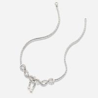 A 14K White Gold, Diamond, and Pearl Necklace