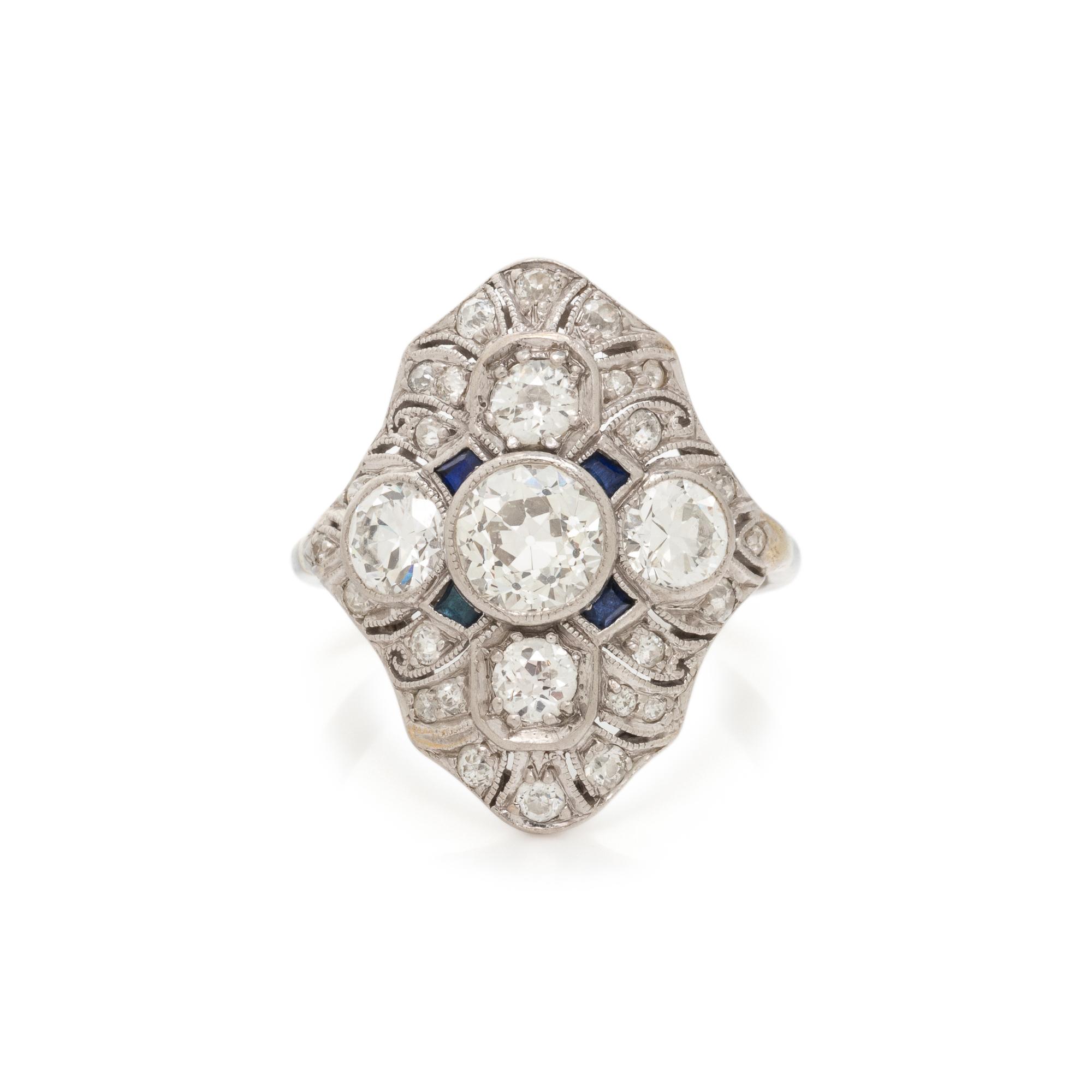 ART DECO, DIAMOND RING