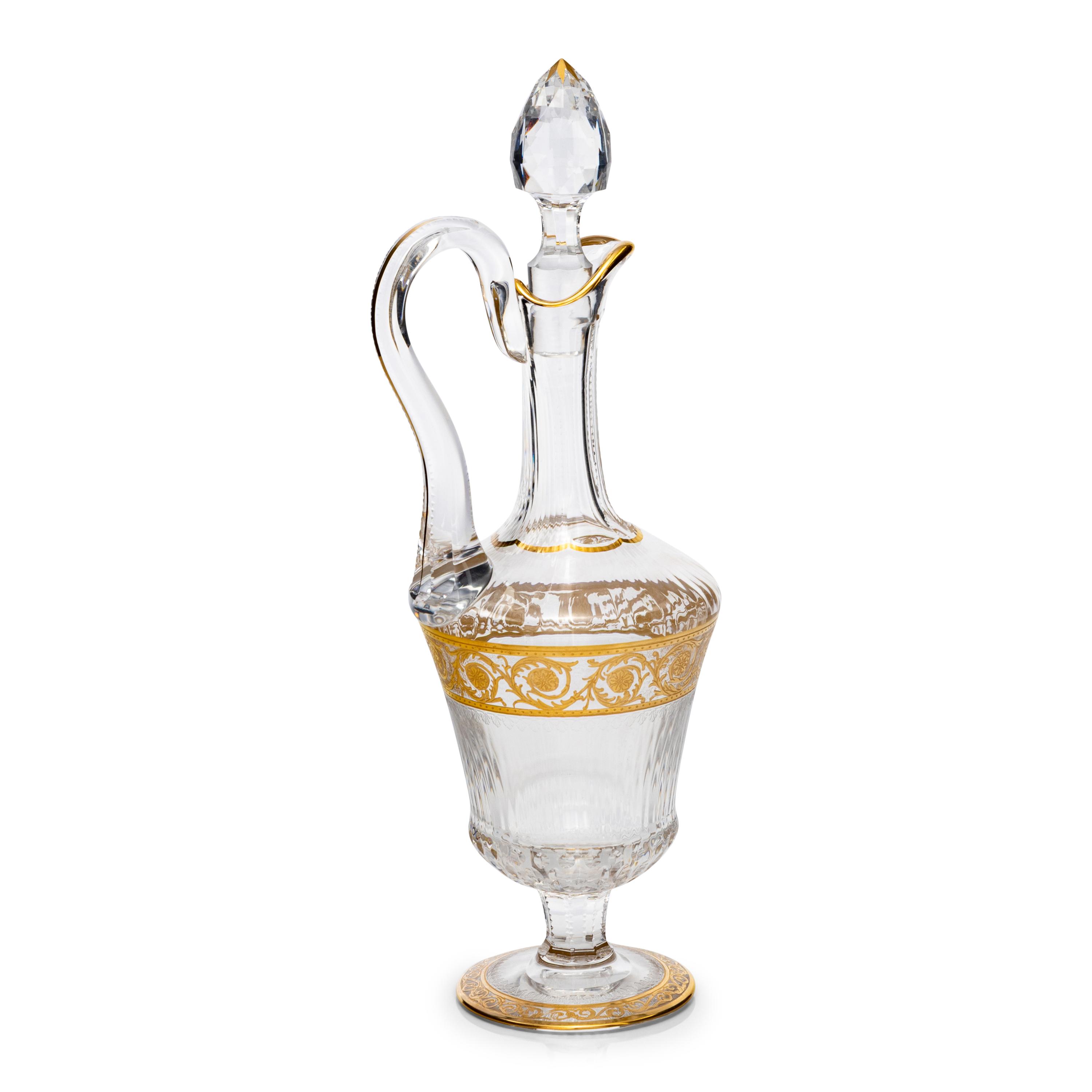 A Saint-Louis Thistle Gilt Decorated Wine Ewer