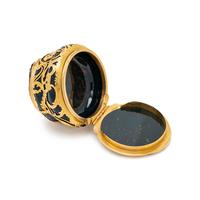 A George III Gold and Jewel Mounted Carved Bloodstone Clock-Inset Snuff Box