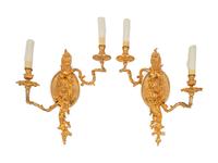 A Pair of French Gilt Metal Sconces