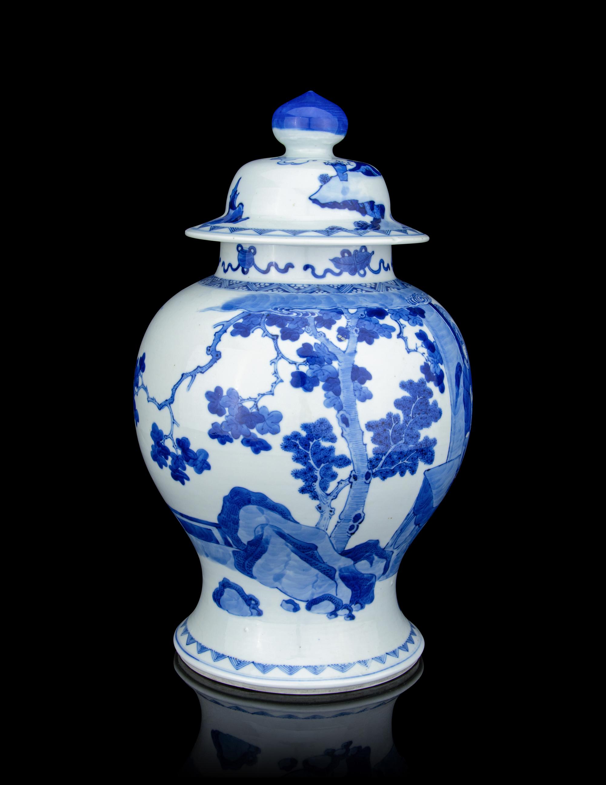 A Blue and White Porcelain General Jar and Cover