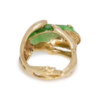 YELLOW GOLD AND ENAMEL FROG RING