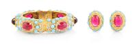 A Platinum, Diamond and Synthetic Sapphire Bracelet, 7.30 dwts.