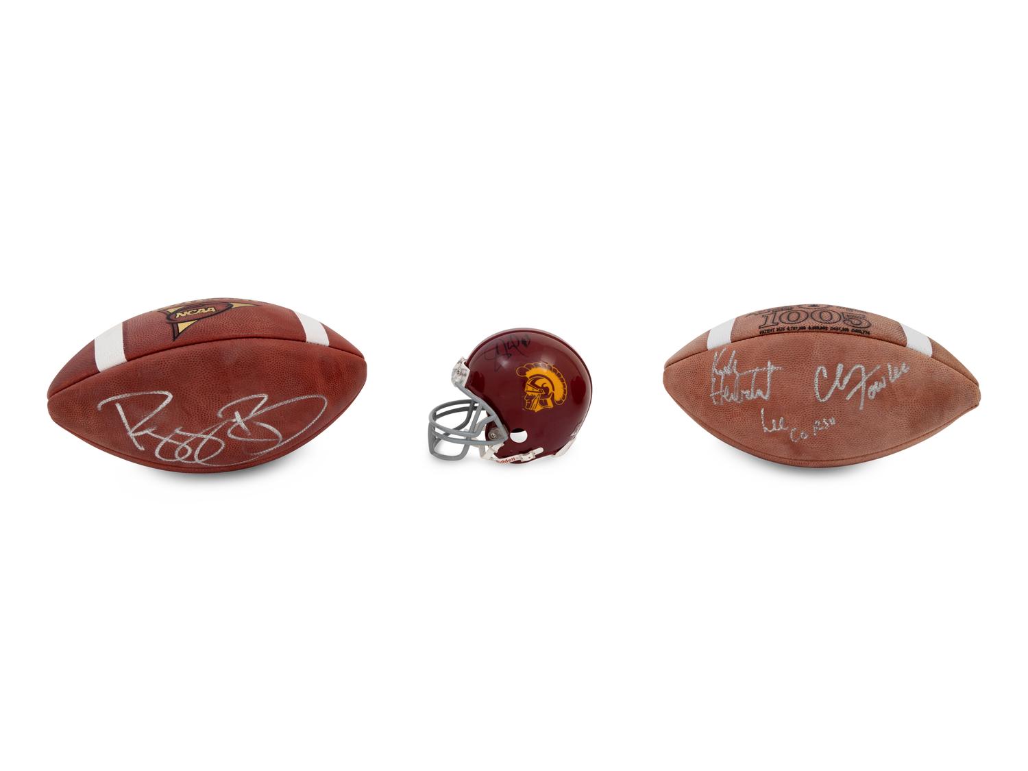 A Group of Signed Autograph College Football Items,