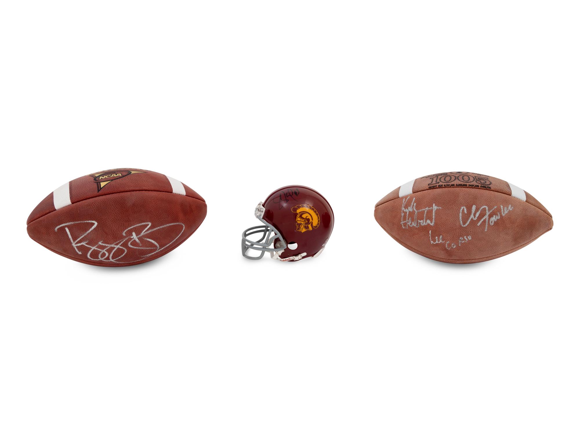 A Group of Signed Autograph College Football Items,