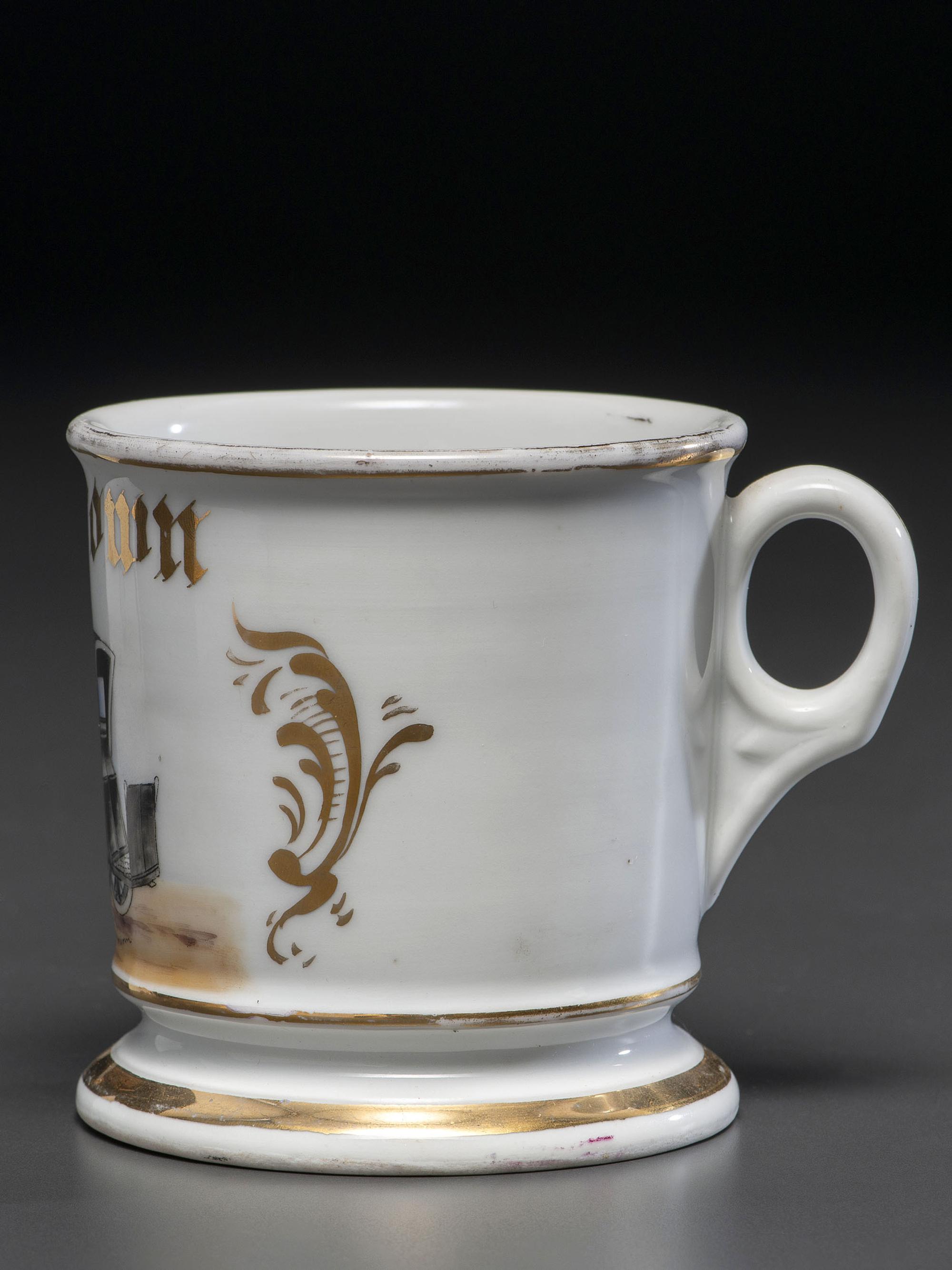 A Hansom Cab Driver's Porcelain Occupational Shaving Mug