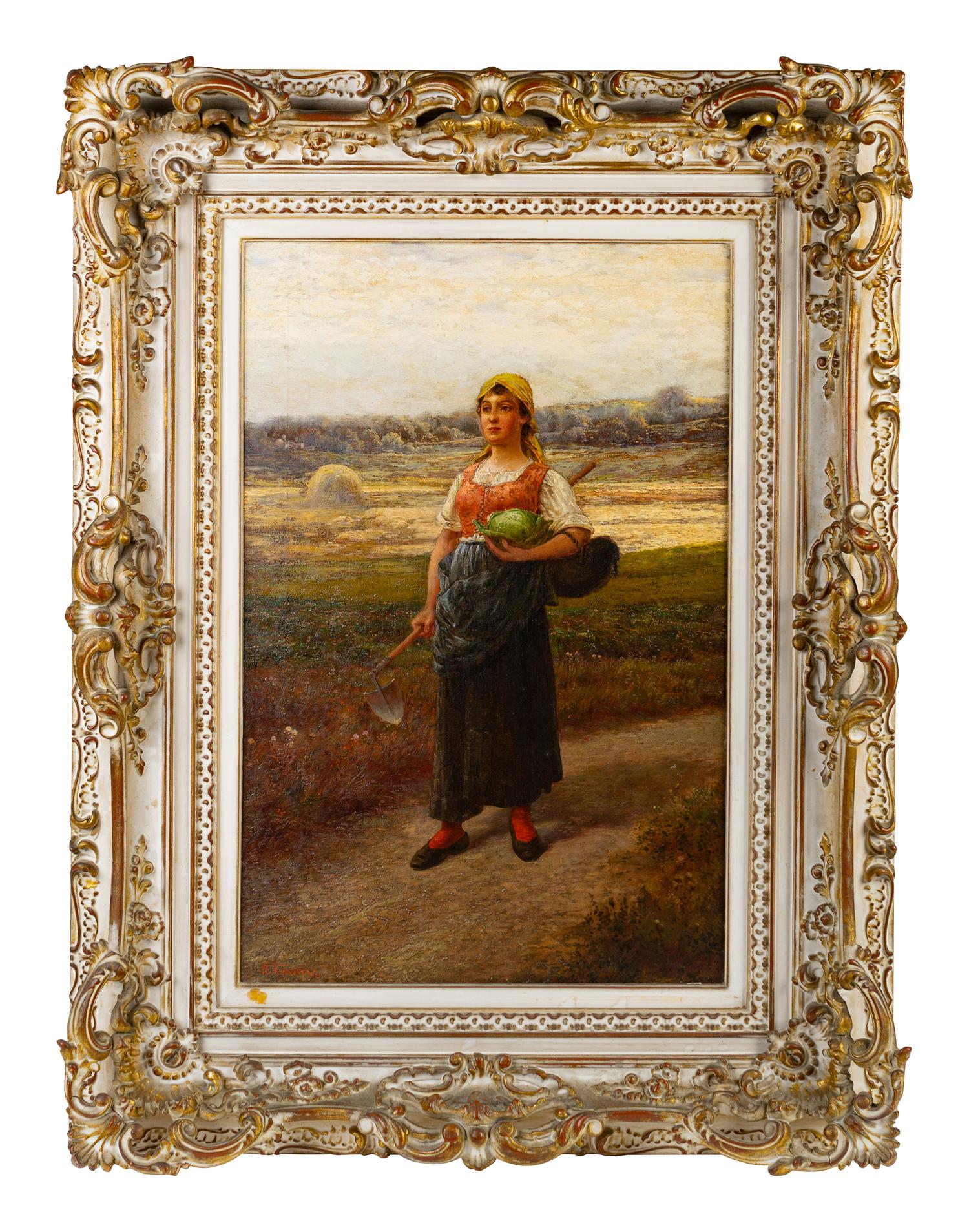 Peasant Girl on Country Lane