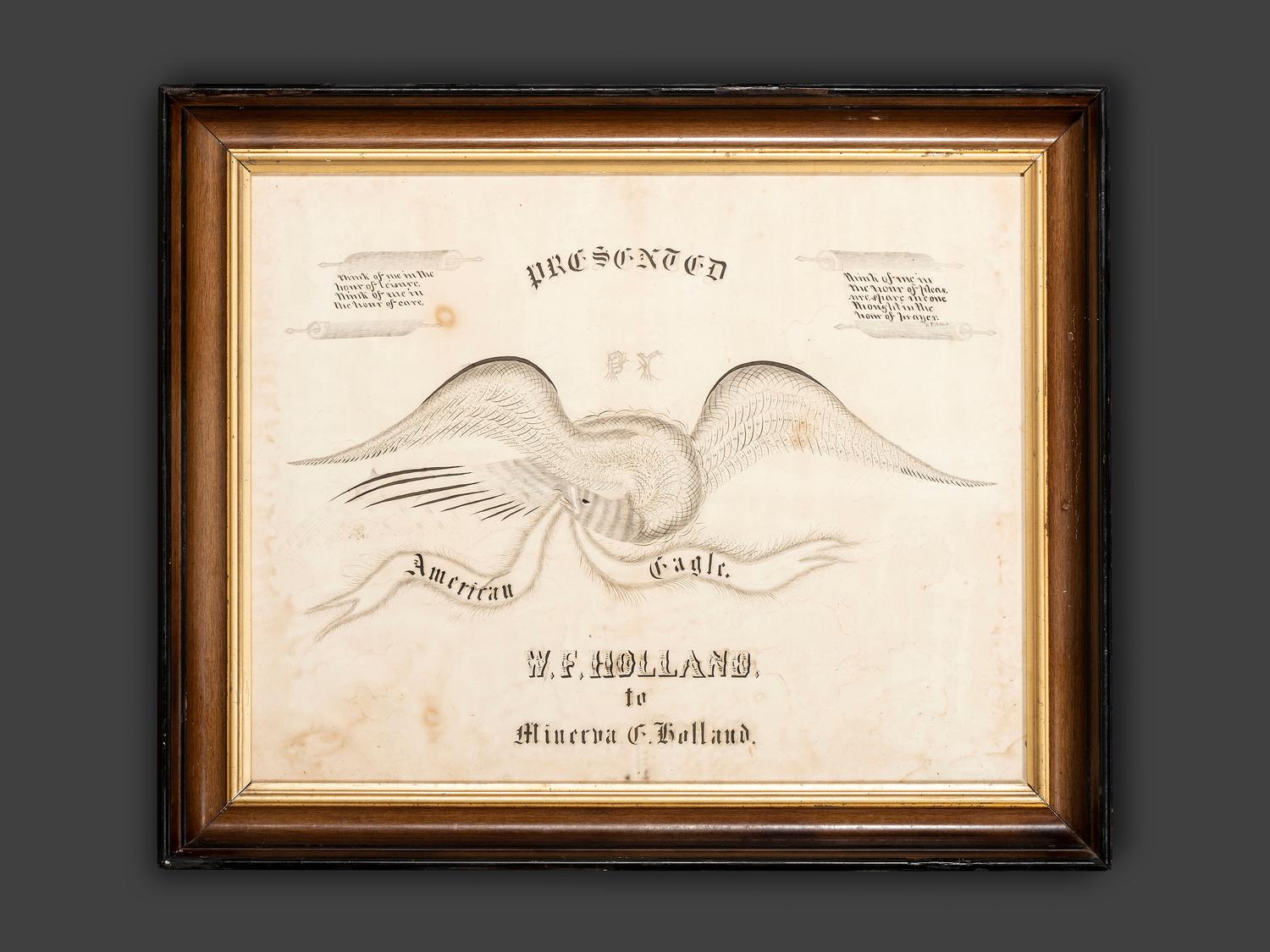 A Spencerian Penmanship Sample with Eagle