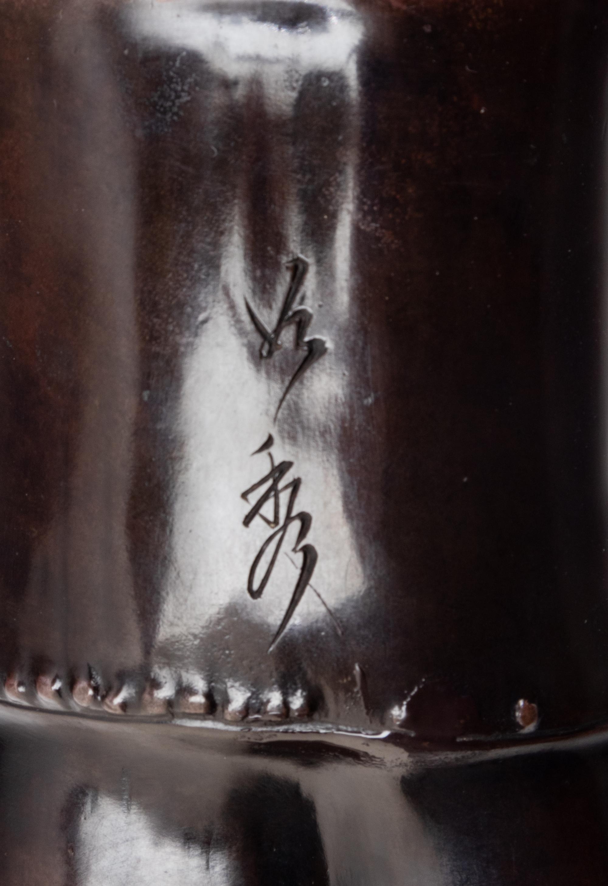 A Bronze Bamboo-Form Flower Vase