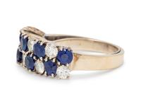 An 18 Karat White Gold, Sapphire and Diamond Ring,