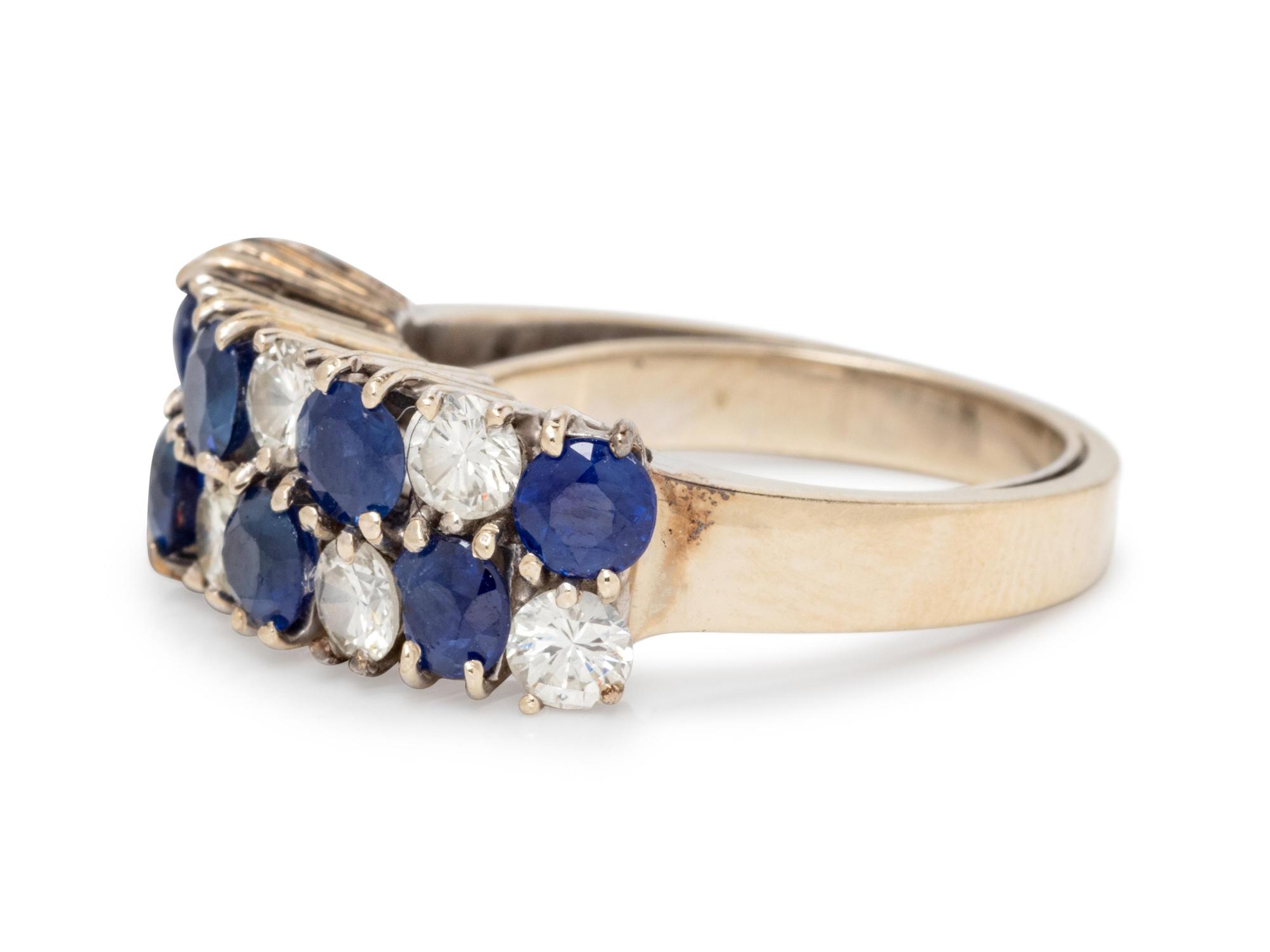 An 18 Karat White Gold, Sapphire and Diamond Ring,