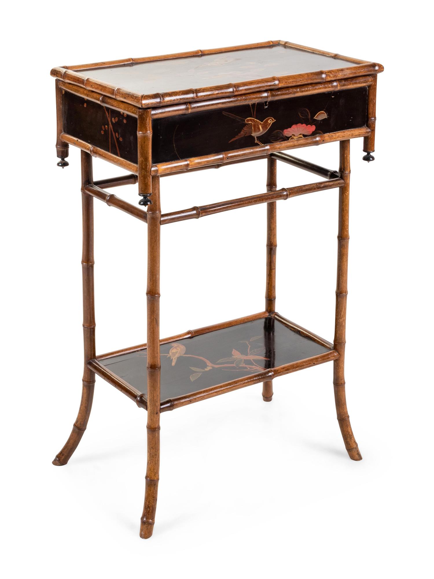 A Victorian Bamboo and Lacquer Hall Table
