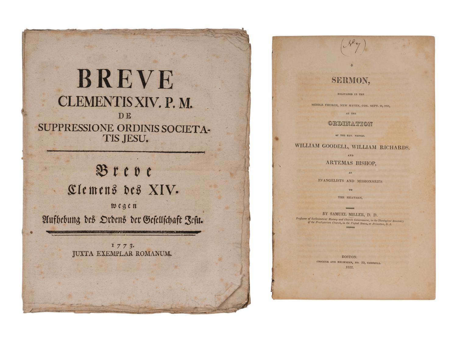 [RELIGION]. A group of approximately 23 works, including: