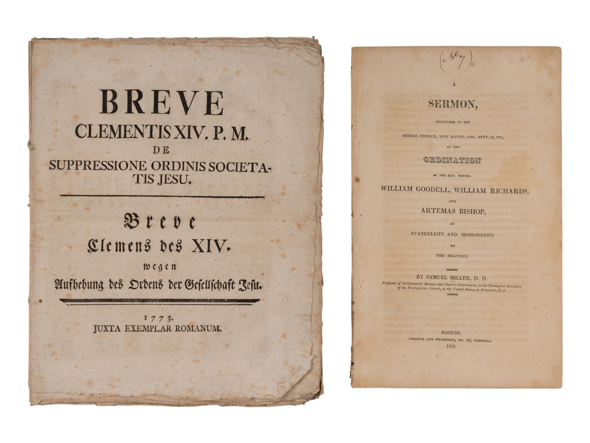 [RELIGION]. A group of approximately 23 works, including: